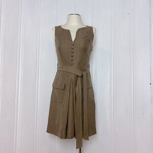 MILLY OF NEW YORK Khaki Green Summer Dress